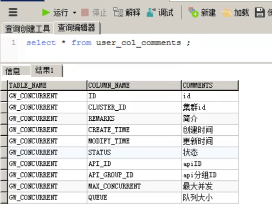 MySQL/Oracle 添加/查看表注释和字段注释