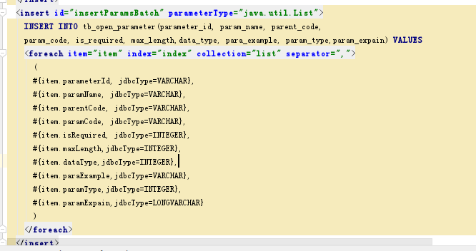 mybatis中mysql与oracle环境下的批量插入写法