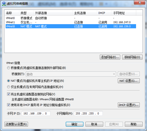 VMware NAT模式 Cent OS IP配置