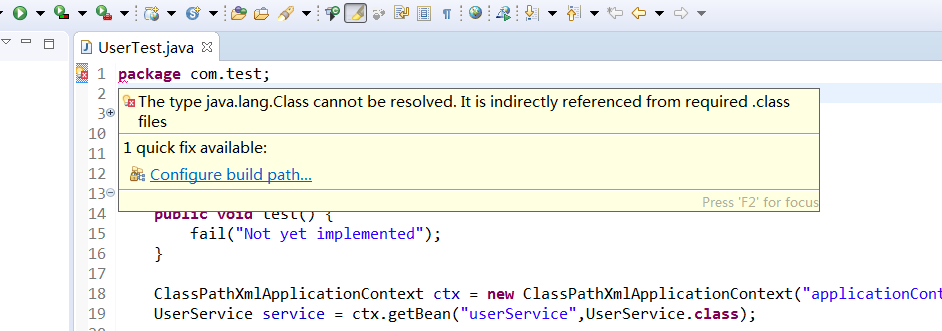 The type java.lang.Class cannot be resolved. It is indirectly referenced from required .（解决思路）