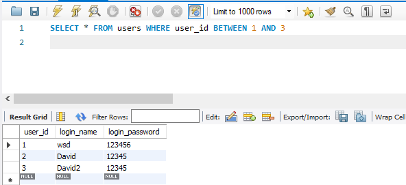 mysql的between的边界取值，范围取值