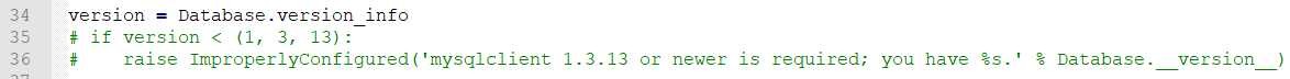 【2019.05.26】python3.7+Django2.2.1+MySQL 问题 mysqlclient 1.3.13 or newer is required；decode