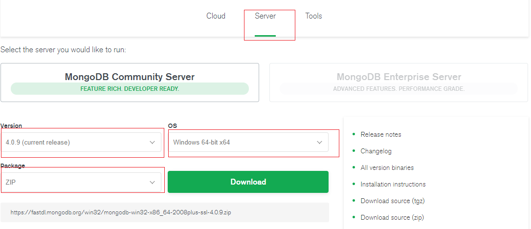 mongoDB-winodws zip版的安装与使用