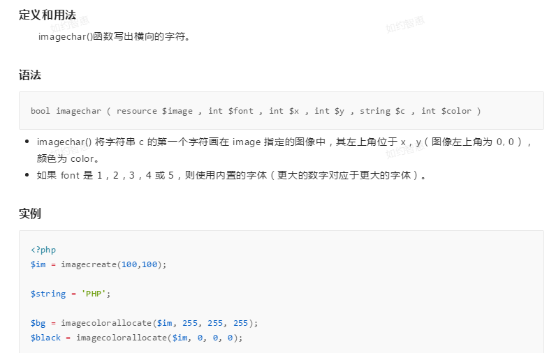 imagechar()函数