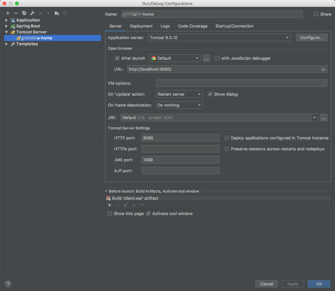 IntelliJ IDEA SpringBoot 使用第三方Tomcat以及部署