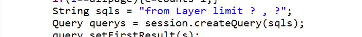 Hibernate实现limit查询报错 unexpected token: ? near line 1, column 30 [from cn.com.bean.Layer limit ? ,