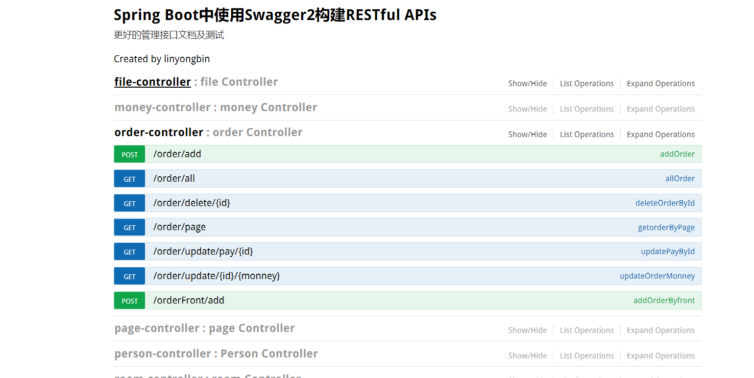 Spring Boot中使用Swagger2快速构建RESTful API文档