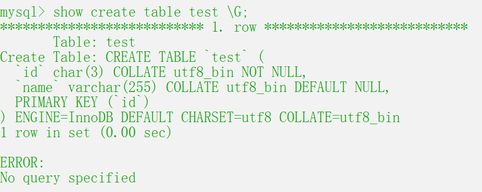 No query specified