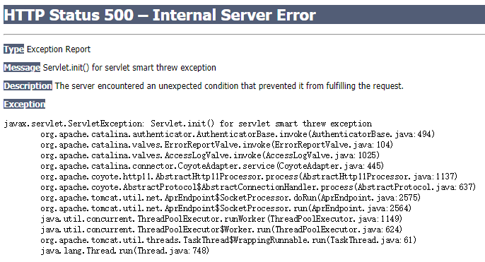 HTTP Status 500 – Internal Server Error