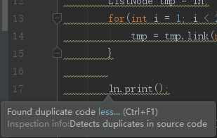 IDEA提示: found duplicated code in source file