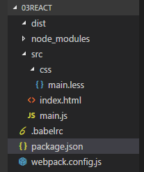React(Hello World)+webpack