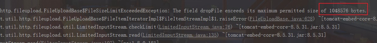 【Spring Boot】The field dropzFile exceeds its maximum permitted size of 1048576 bytes.