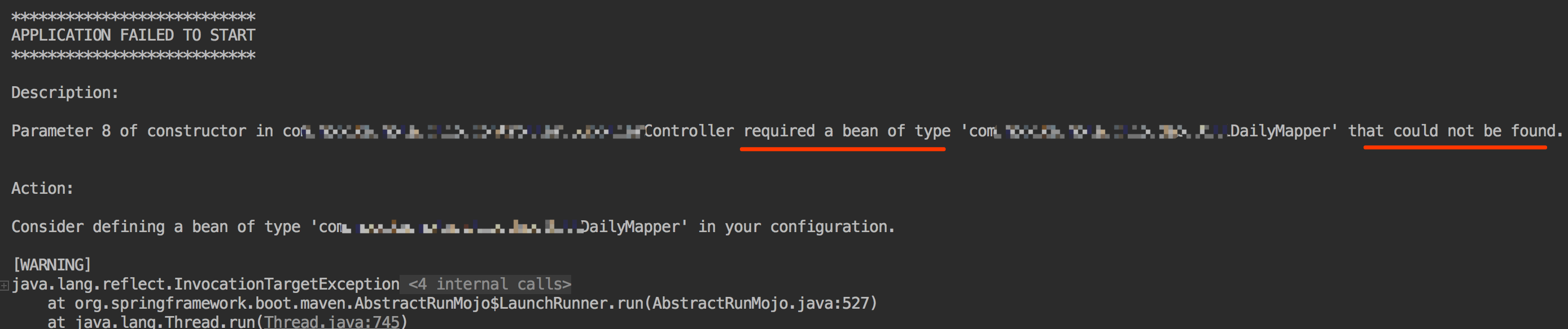 SpringBoot：No qualifying bean of type 'com.xxxx.dao.DailyMapper' available: expected at least 1问题的解决