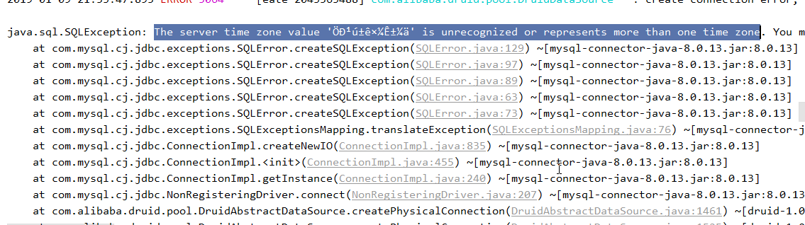 The server time zone value 'ÖÐ¹ú±ê×¼Ê±¼ä' is unrecognized or represents more than one time zone解决办法