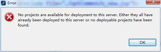 解决MyEclipse报错： no projects are available for deployment to this server