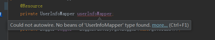 IntelliJ Idea解决Could not autowire. No beans of 'xxxx' type found的错误提示