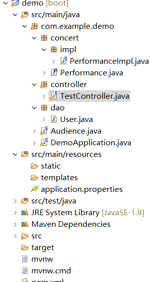 Spring Aop使用demo（Spring Boot）