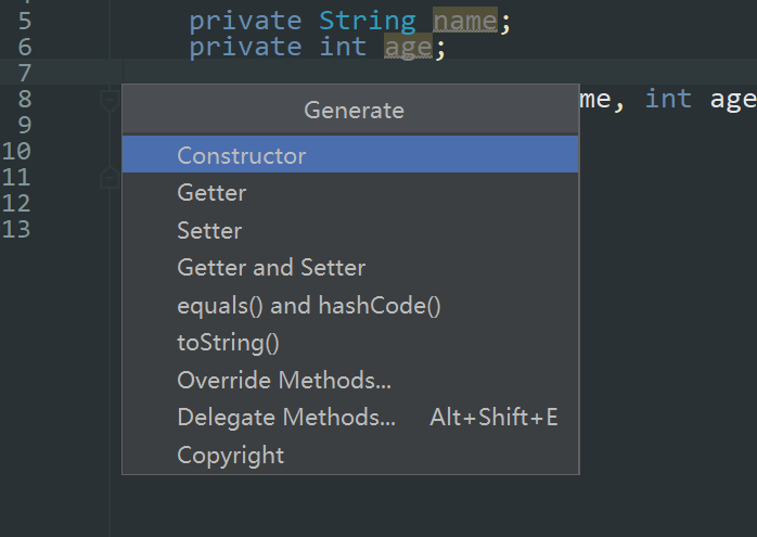 IntelliJ IDEA 快捷键写构造函数含多个参数实现的一个小细节