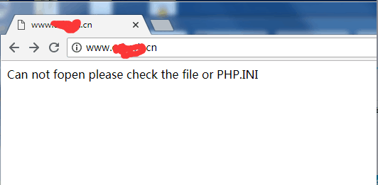 Can not fopen please check the file or PHP.INI