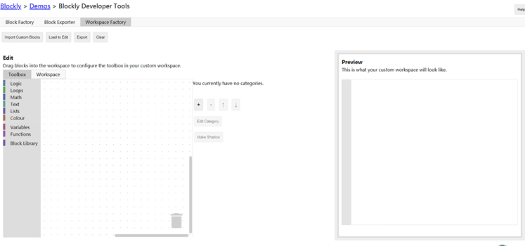 Google blockly简介（二）Blockly Developer Tools使用