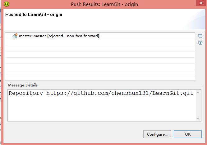 Eclipse Push出现rejected - non-fast-forward错误