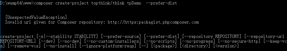 Invalid url giiven for Composer resposity:http://https:packagist.phpcomposer.com(无效的url composer的镜像）