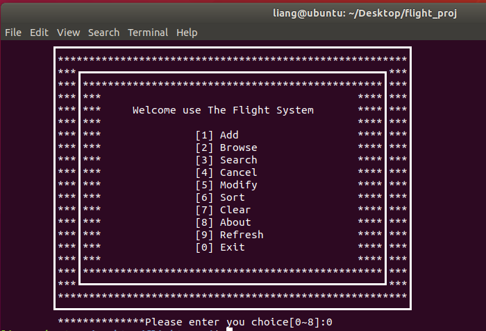 Linux-C 航班信息管理程序练习