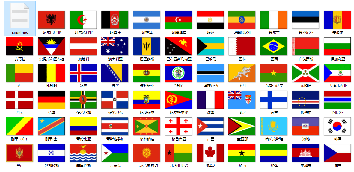 56个国家国旗图片大全图片