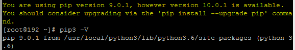 CentOS学习笔记---You are using pip version 9.0.1, however version 10.0.1 is available. You should consid