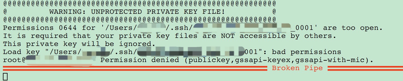 linux Permission 0644 for are too open 错误解决方案