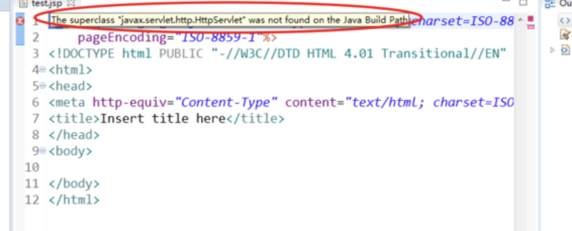 eclipse新建jsp页面出错