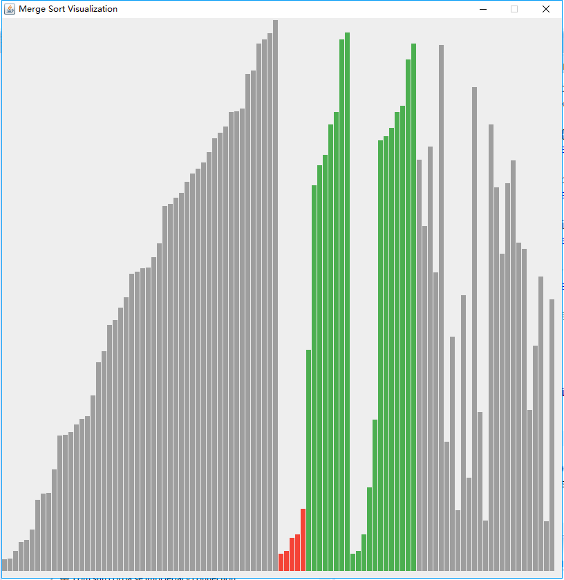 归并排序自顶向下及自底向上算法可视化