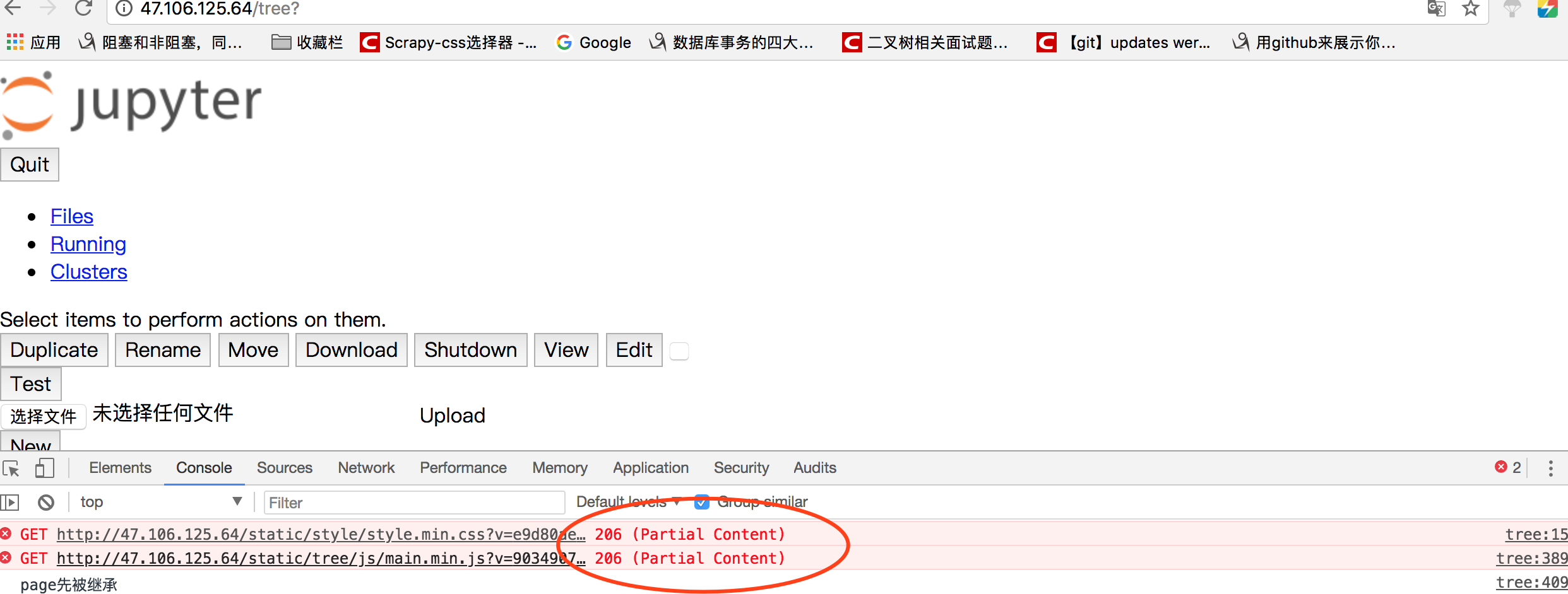 Nginx服务器js加载不全，报206 (Partial Content)错误