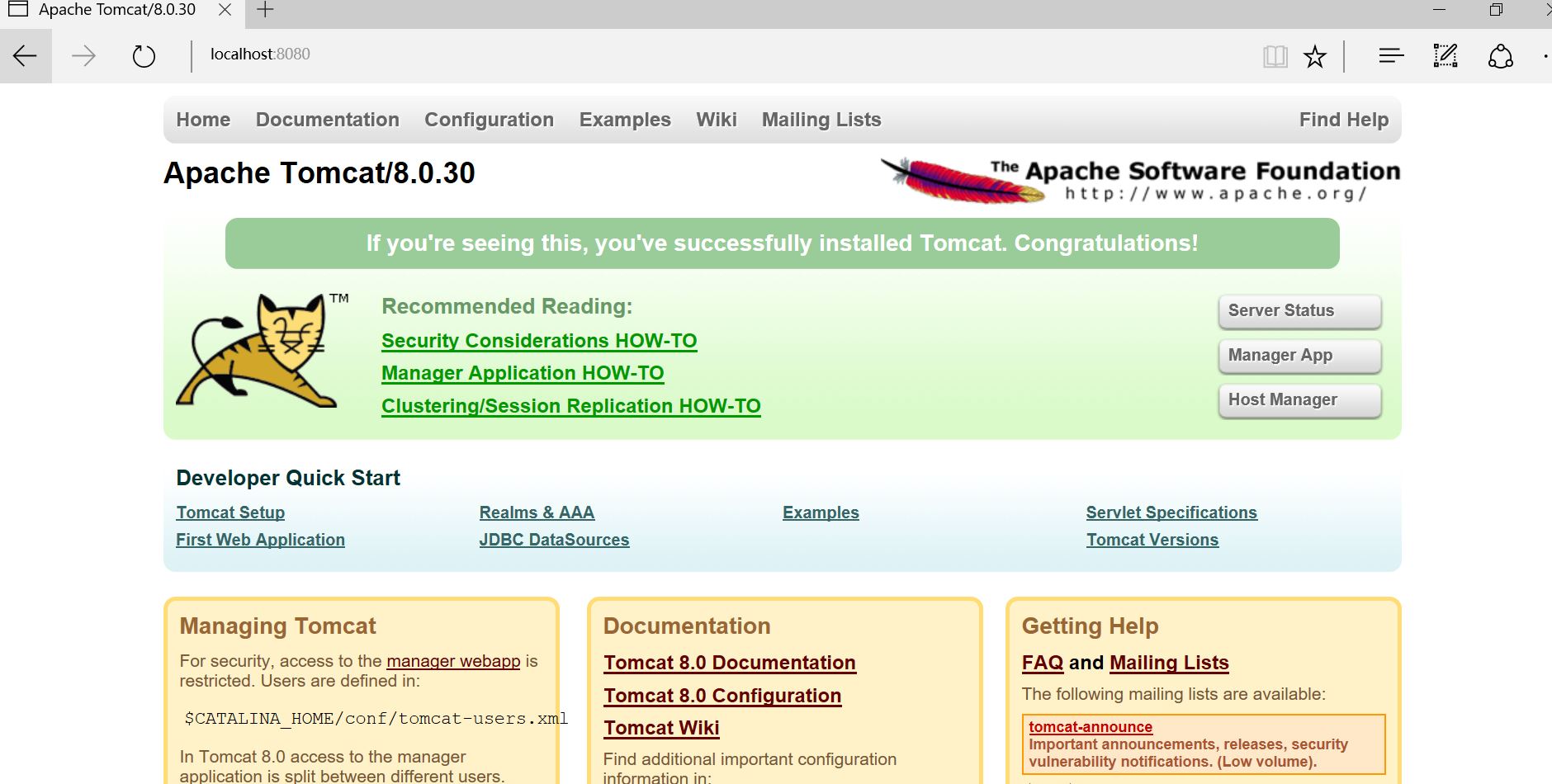 eclipse 启动tomcat 访问localhost:8080访问不到