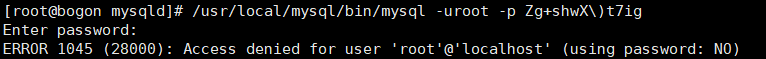 解决 ERROR 1045 (28000): Access denied for user 'root'@'localhost' (using password: NO)