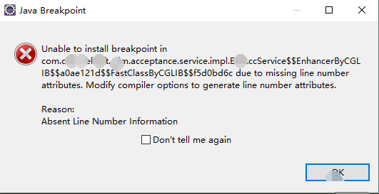 Eclipse中解决Unable to install breakpoint in **** due to missing line number