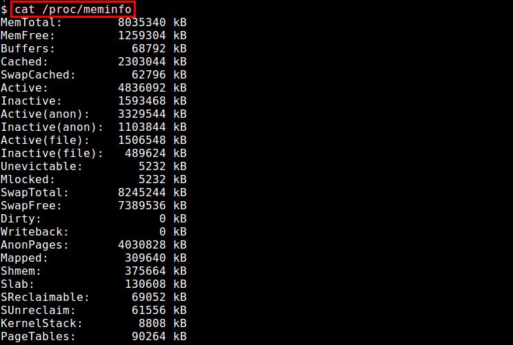 Linux下查看内存使用情况方法总结