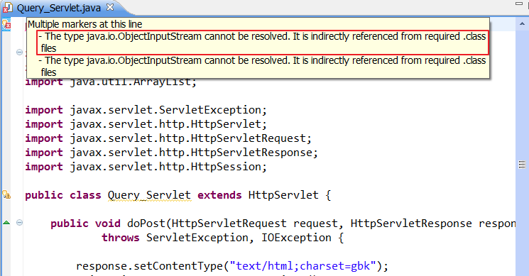 关于出现The type java.io.ObjectInputStream cannot be resolved.的问题解决