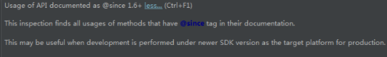 IDEA 出现“Usage of API documented as @since 1.6+”