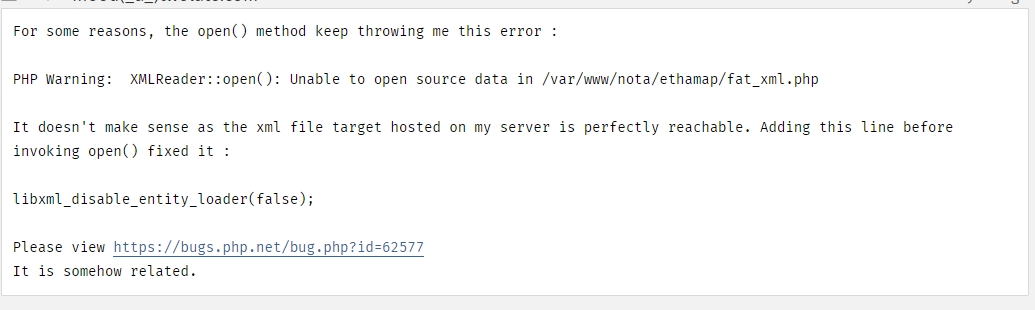 libxml\_disable\_entity\_loader(false);