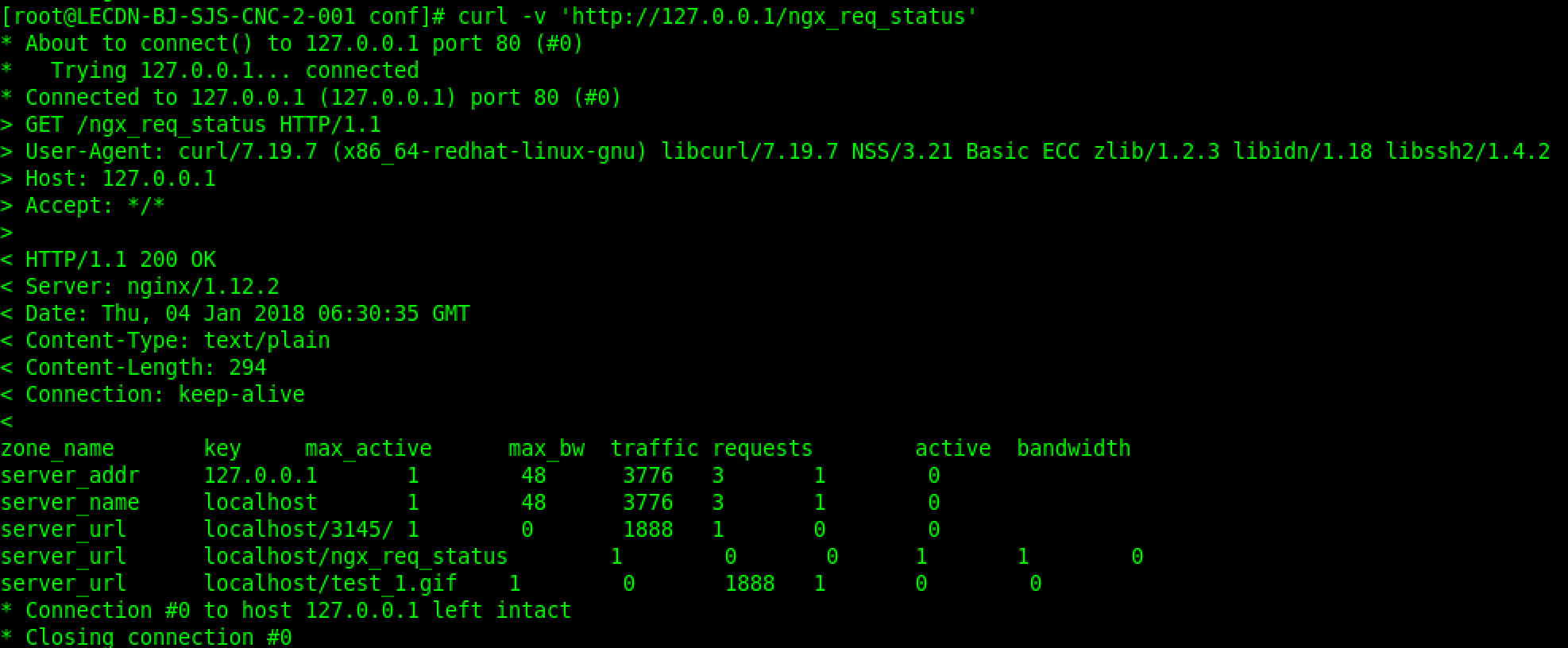 在CentOS 6.9 x86_64的nginx 1.12.2上开启ngx_req_status模块实录
