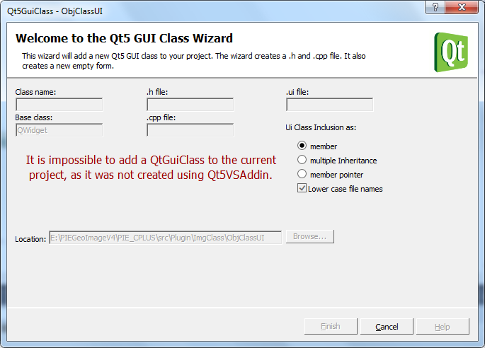 It is impossible to add a QtClass to the current project问题的解决