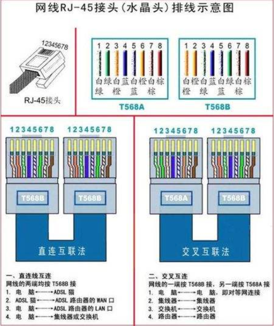 网线八根排列顺序