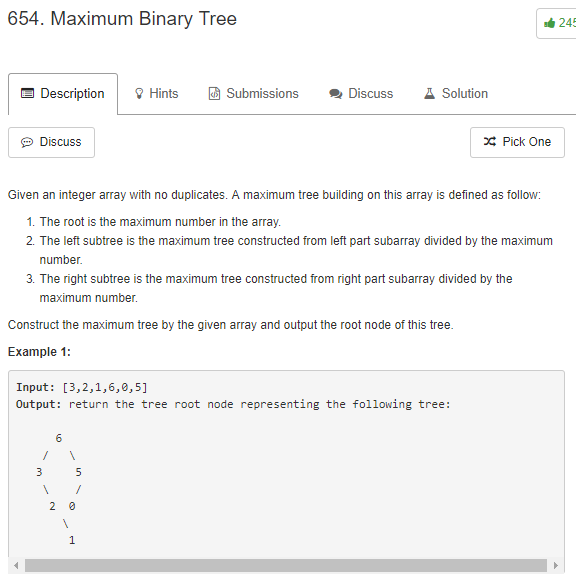 654. Maximum Binary Tree