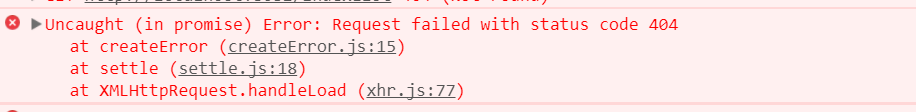 request failed with status code 404