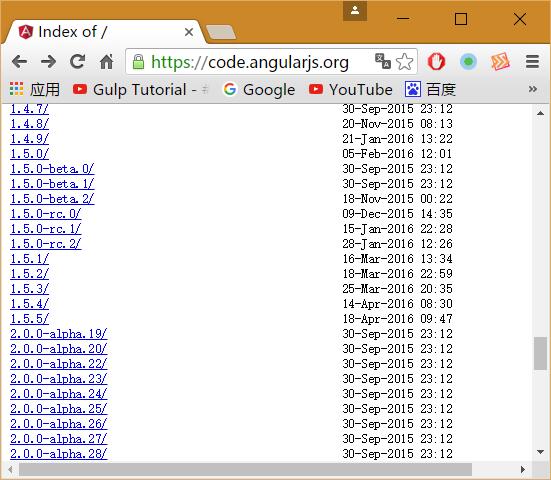 AngularJS所有版本下载地址