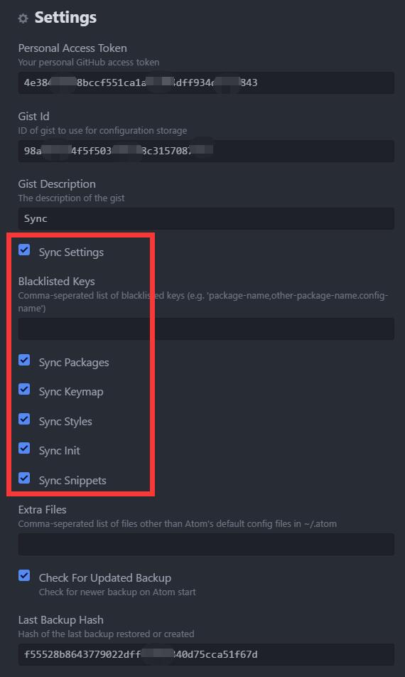 Atom sync-setting配置问题