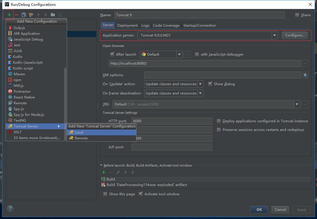 IntelliJ IDEA配置Tomcat