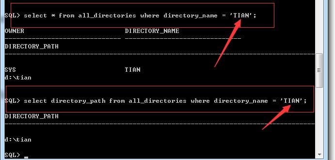 Oracle 登录链接数据库，查询建立directory文件，并授读写权限