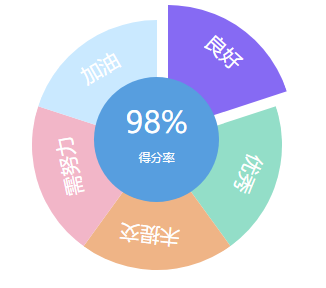 纯css3饼图五等分